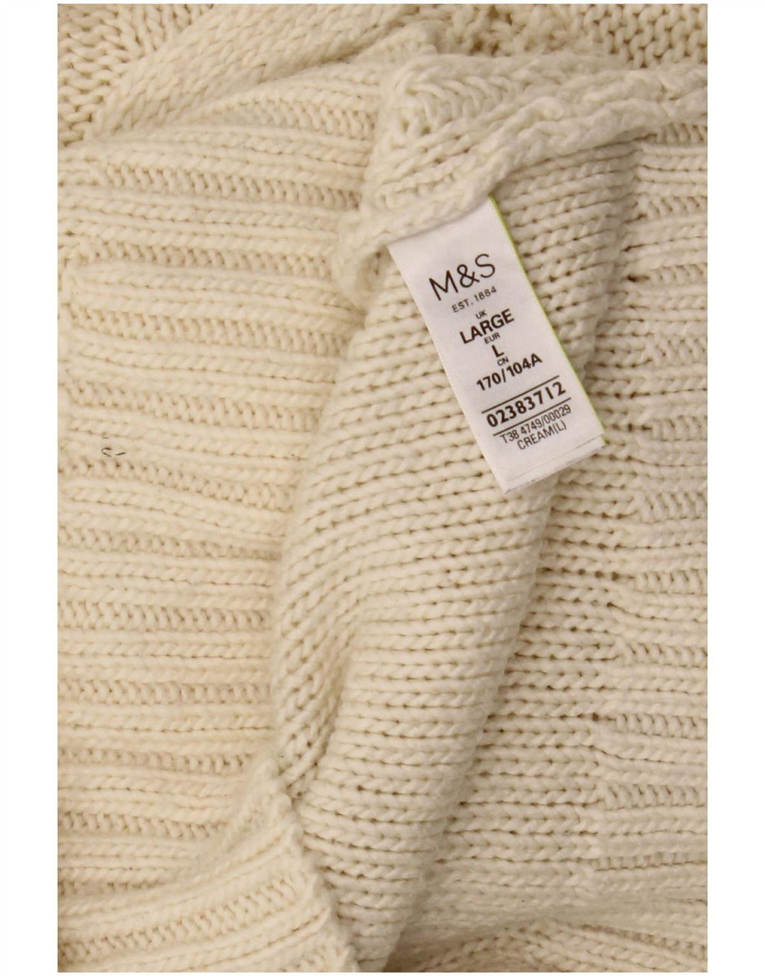 Marks & Spencer Dame Turtle Neck Jumper Sweater UK 16 Large Off White