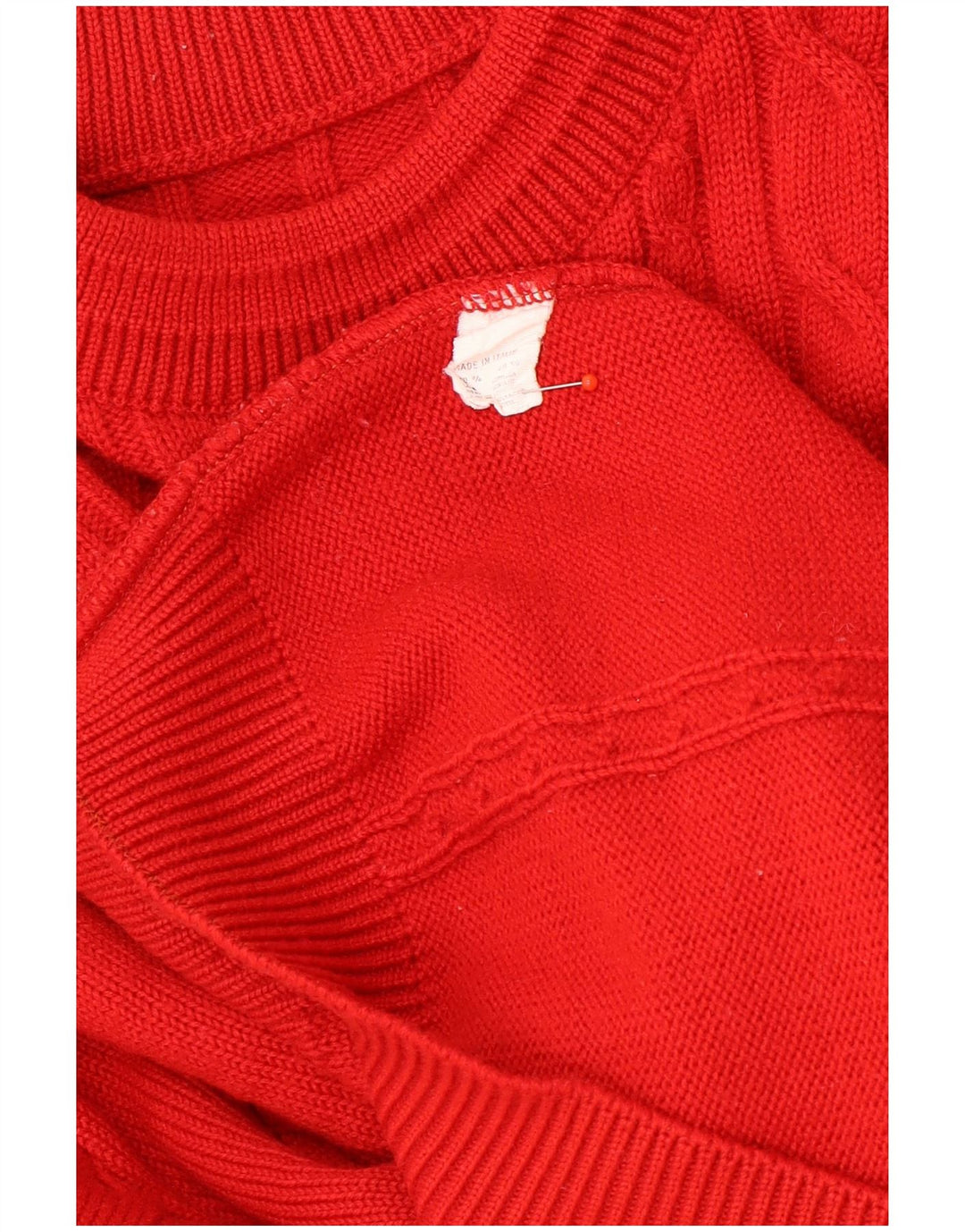 Vintage herre sweater med rund hals XL rød uld