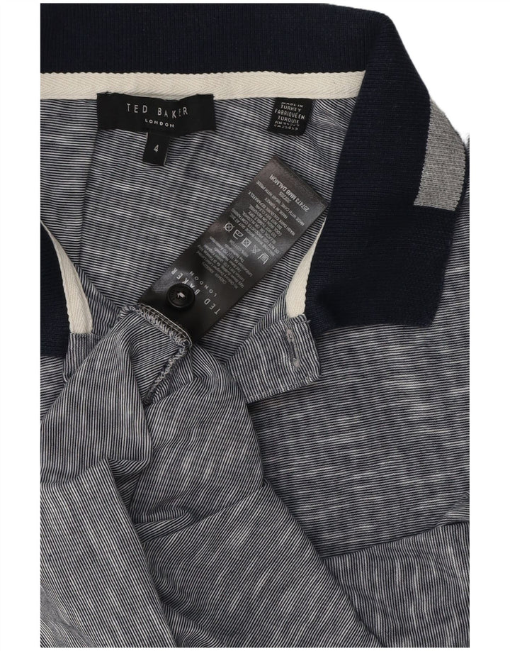 Ted Baker herre poloskjorte str. 4 Large Navy Blue Flecked Bomuld