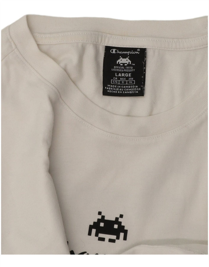 Champion Herre Grafisk T-Shirt Top Stor Hvid