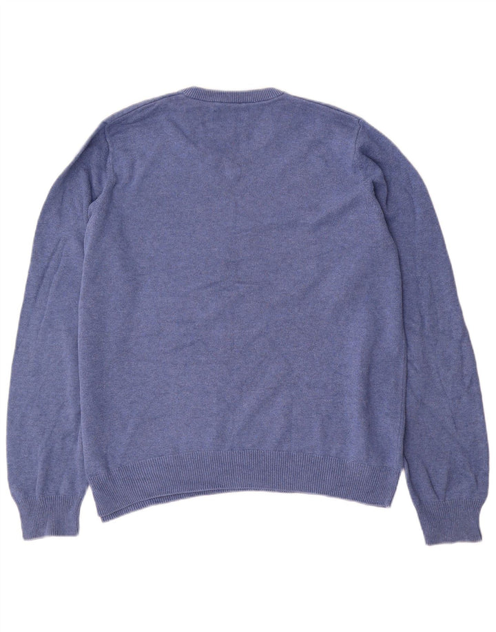 Marks & Spencer Herre V-hals sweater mellemblå bomuld