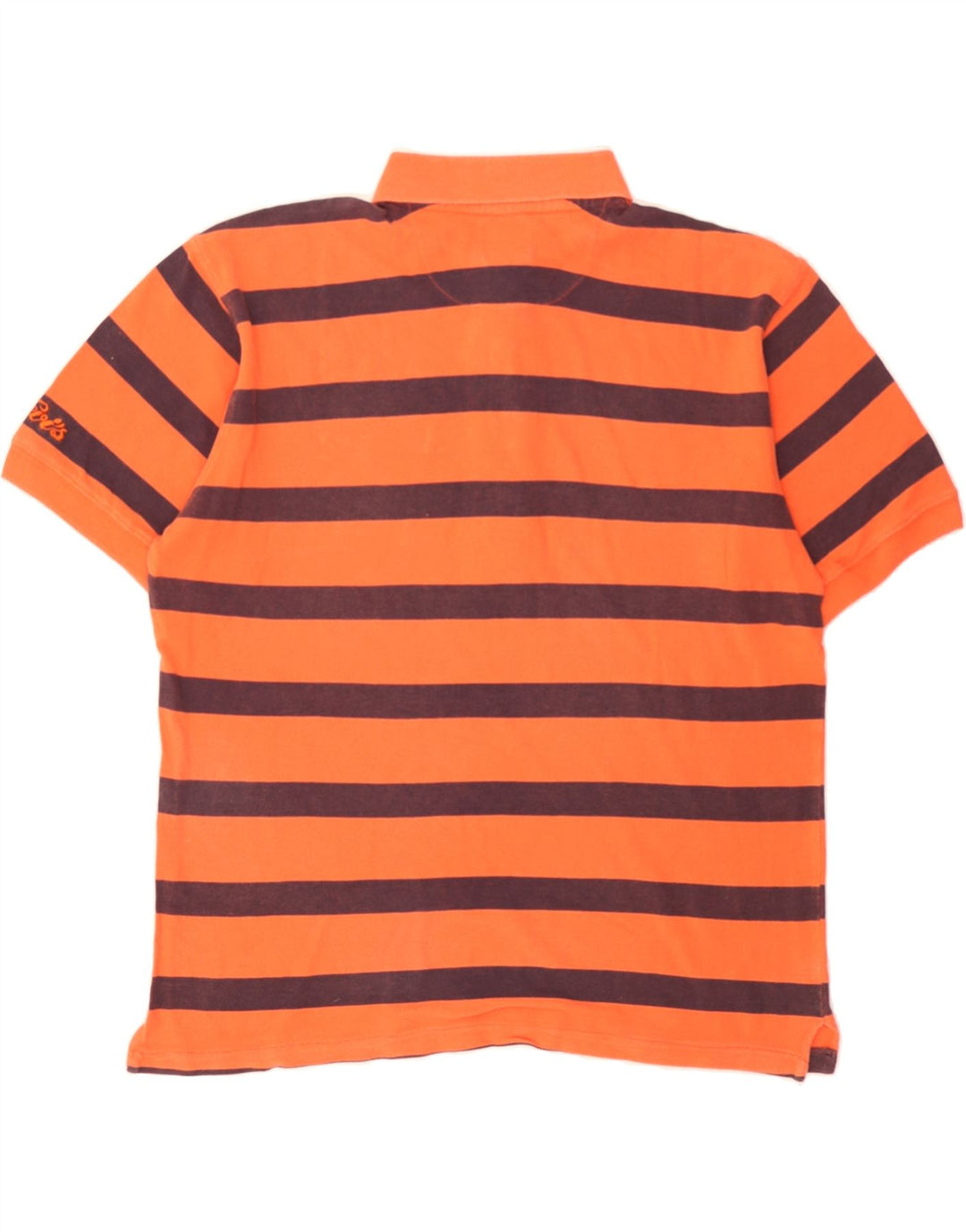 LEVI'S Mens Polo Shirt Small Orange Striped Cotton Vintage Levi's and Second-Hand Levi's from Messina Hembry 