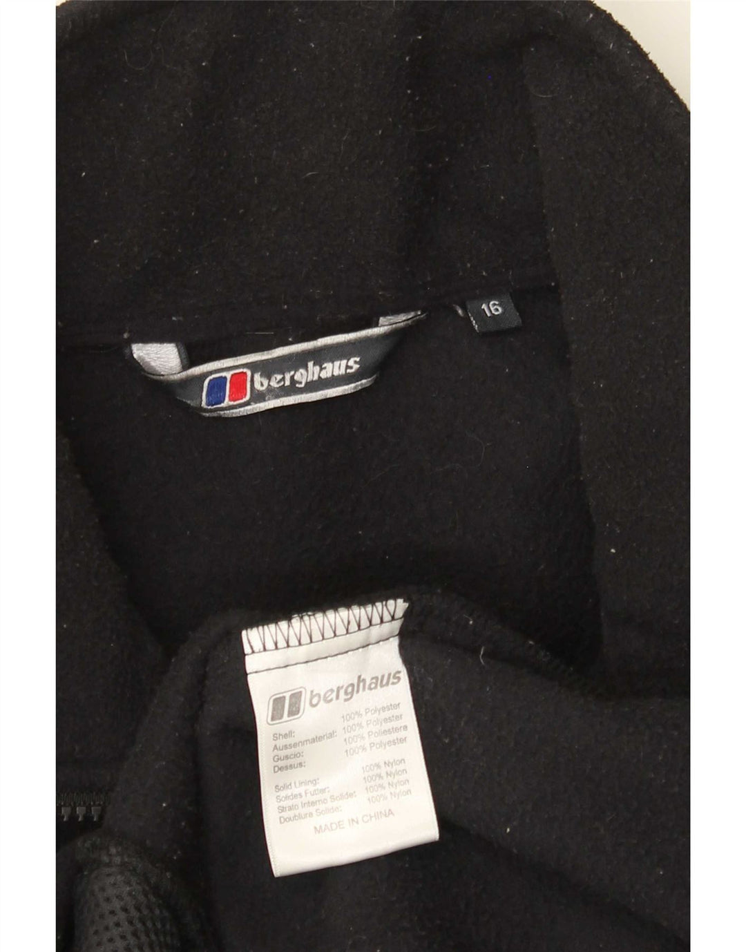 Berghaus Dame Liner Fleece Jakke UK 16 Stor Sort Polyester