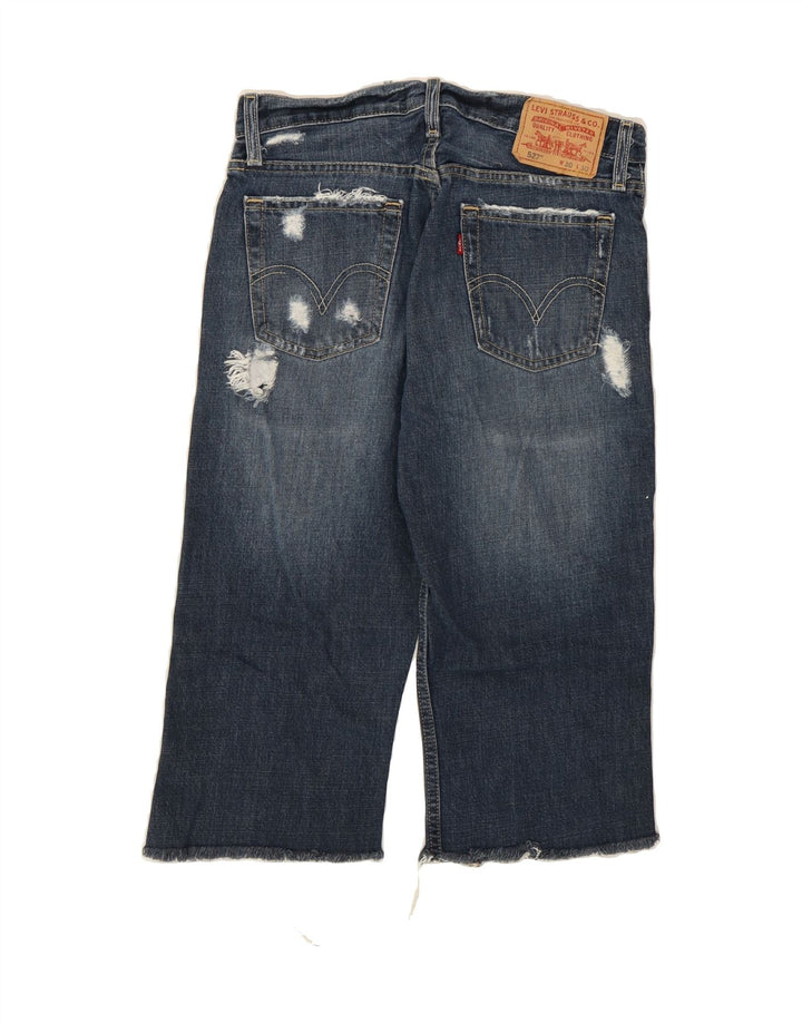 LEVI'S Womens 527 Distressed Capri Jeans W30 Medium Blue Cotton Vintage Levi's and Second-Hand Levi's from Messina Hembry 