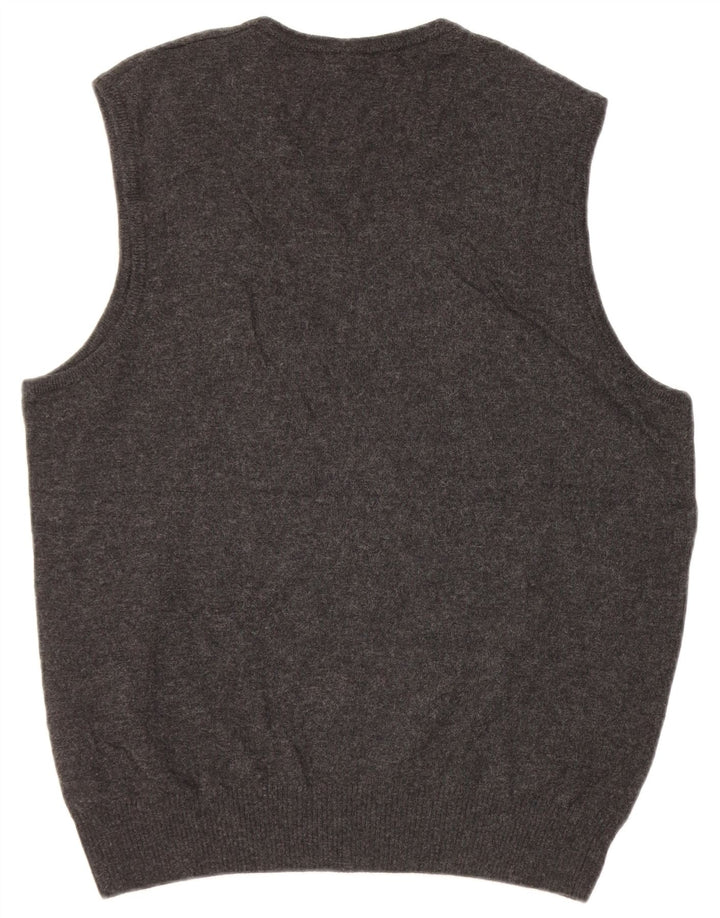 Joop Herrevest Tank Top IT 48 Medium Sort Flecked Virgin Wool