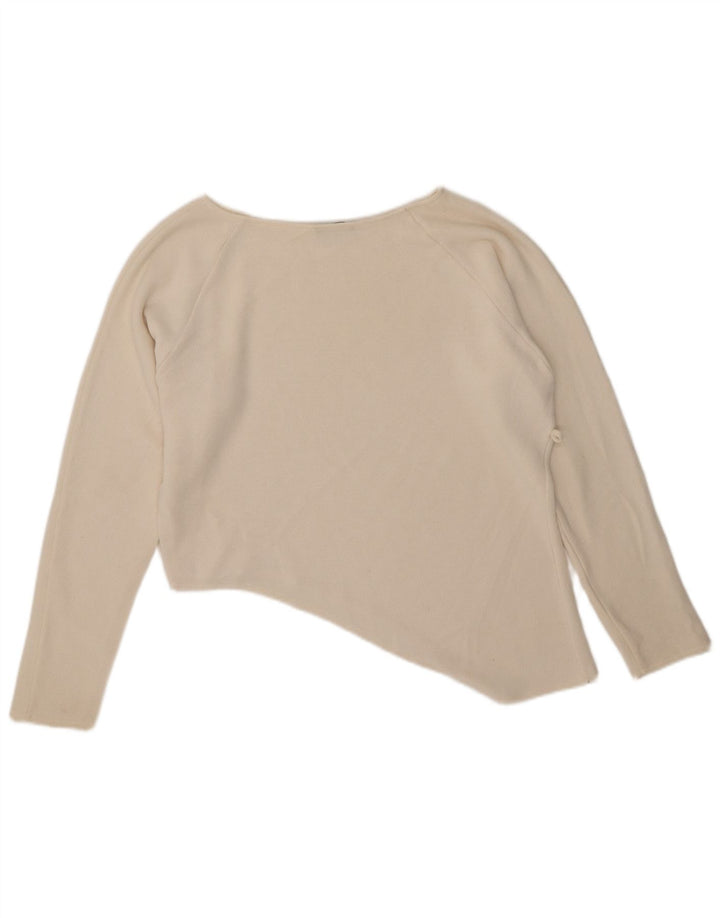 Zara Dame Oversized Asymmetrisk Top Langærmet UK 10 Small Off White