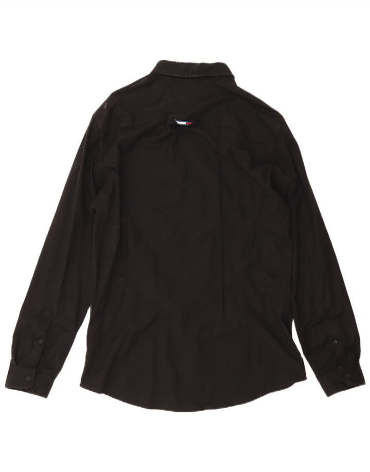Tommy Hilfiger Herre Slim Fit skjorte Stor sort bomuld