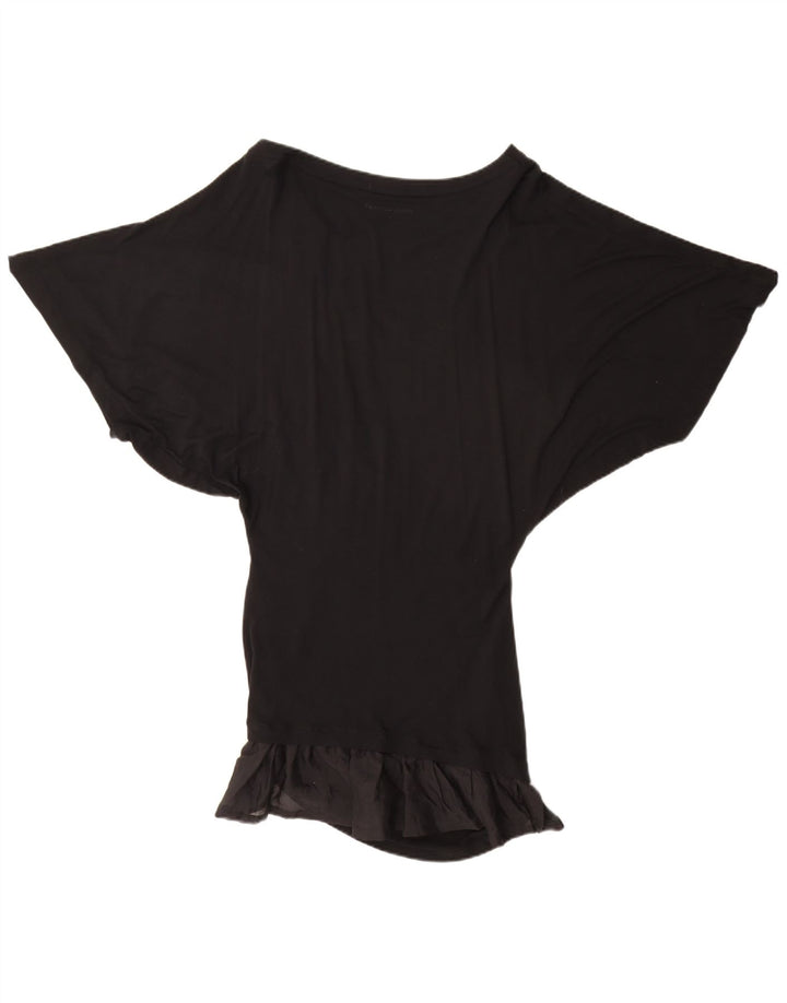 Versace Batwing Tunikakjole til kvinder IT 48 XL Sort viskose