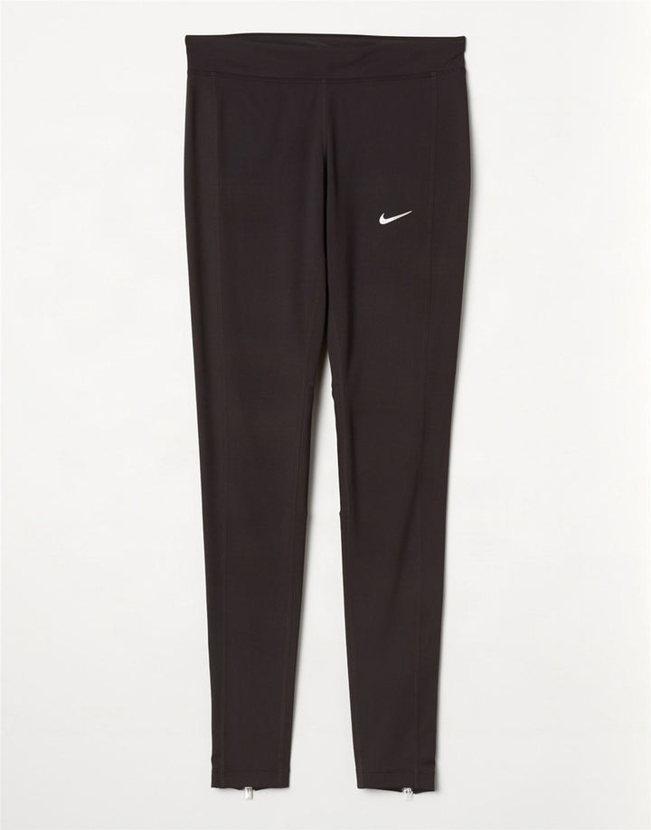 Nike Dame Dri Fit Leggings UK 10 Small Black Polyester