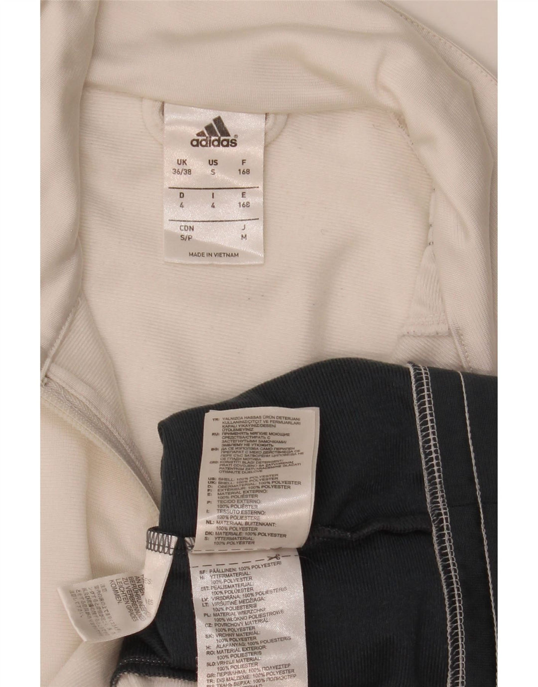 Adidas Træningsdragt til mænd, topjakke UK 36/38 Small White Colourblock Polyester
