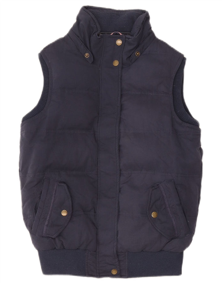 Fat Face Womens Polstret Gilet UK 8 Small Navy Blue Polyester