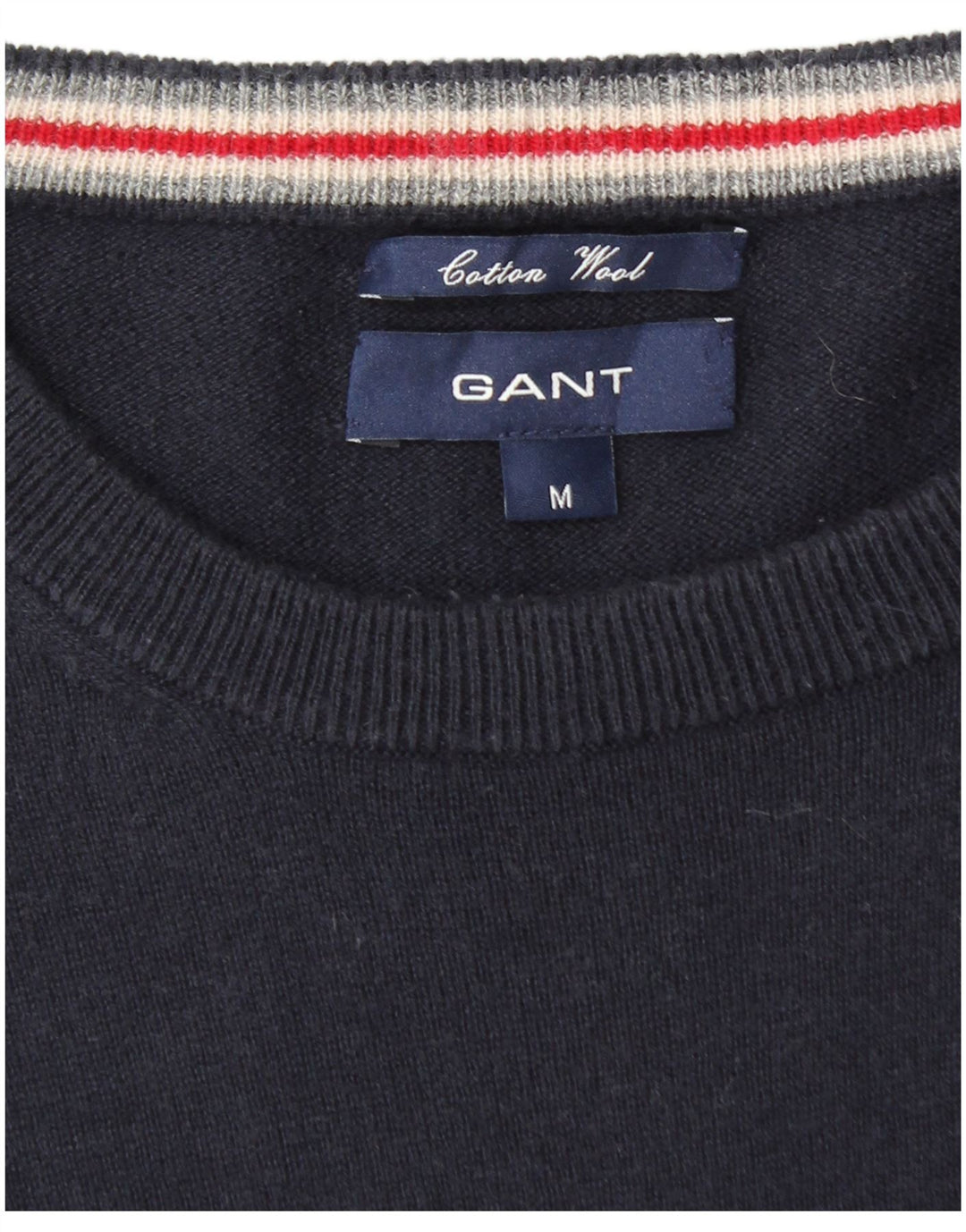 GANT Mens Crew Neck Jumper Sweater Medium Navy Blue Cotton