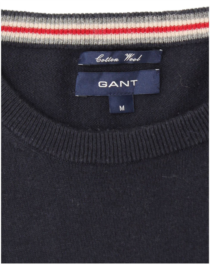 GANT Mens Crew Neck Jumper Sweater Medium Navy Blue Cotton