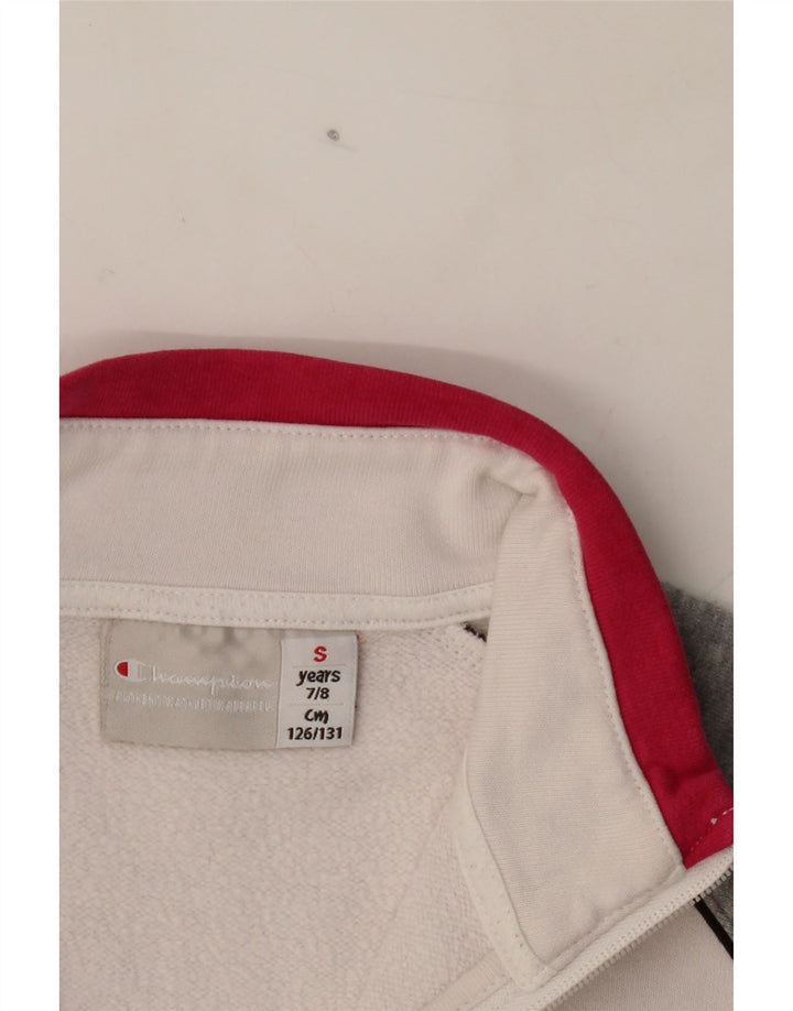 CHAMPION Girls Tracksuit Top Jacket 7-8 Years Small White Colourblock Vintage Champion and Second-Hand Champion from Messina Hembry 