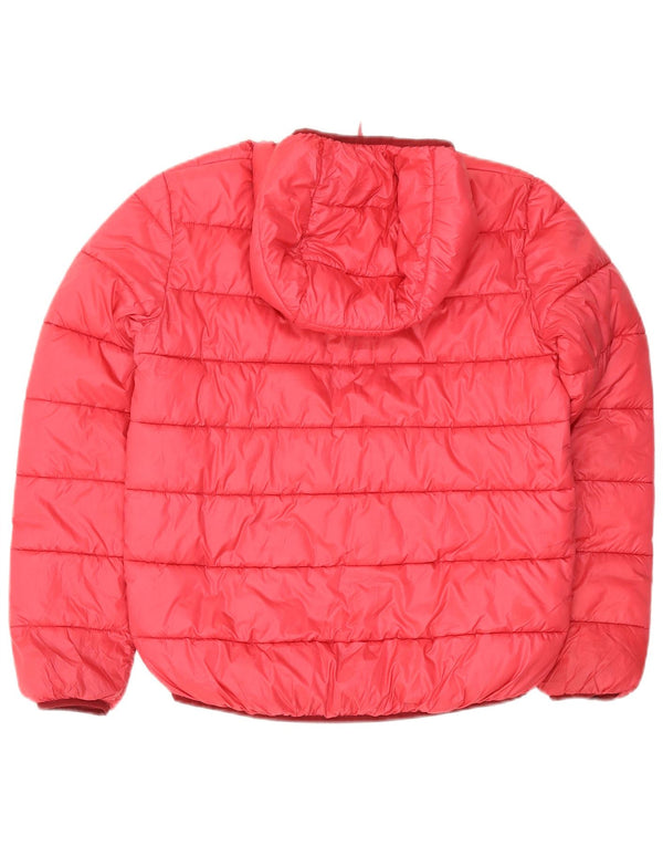 Champion Womens Hooded Padded Jacket UK 14 Large Red Polyester