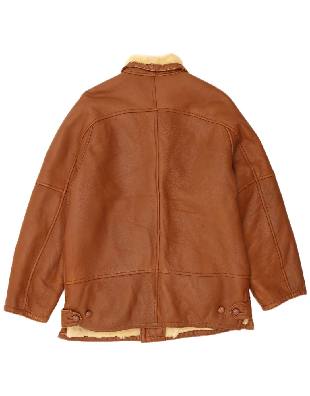 Vintage Dame Shearling Jacket IT 50 Large Brown Shearling