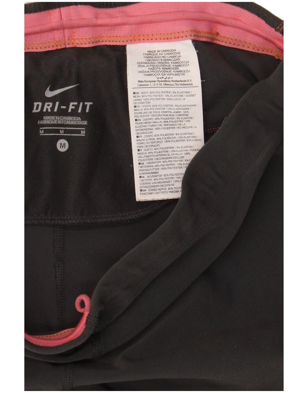Nike Dame Dri Fit Capri Træningsdragt Bukser UK 14 Medium Sort Polyester