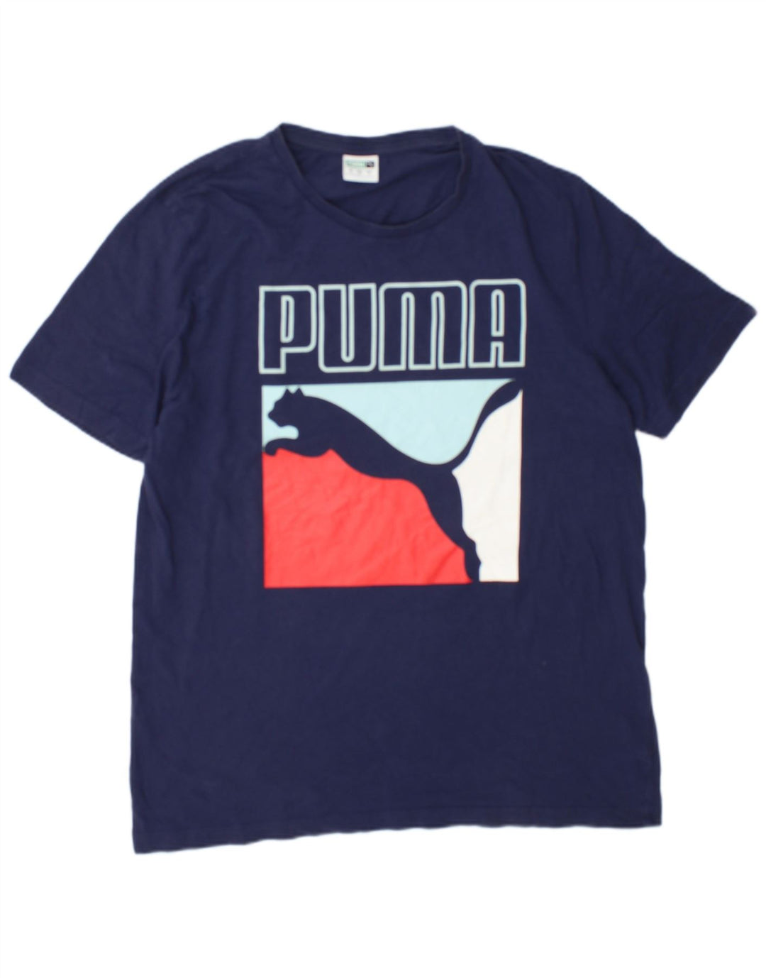 Puma Herre grafisk T-shirt Top Stor marineblå bomuld