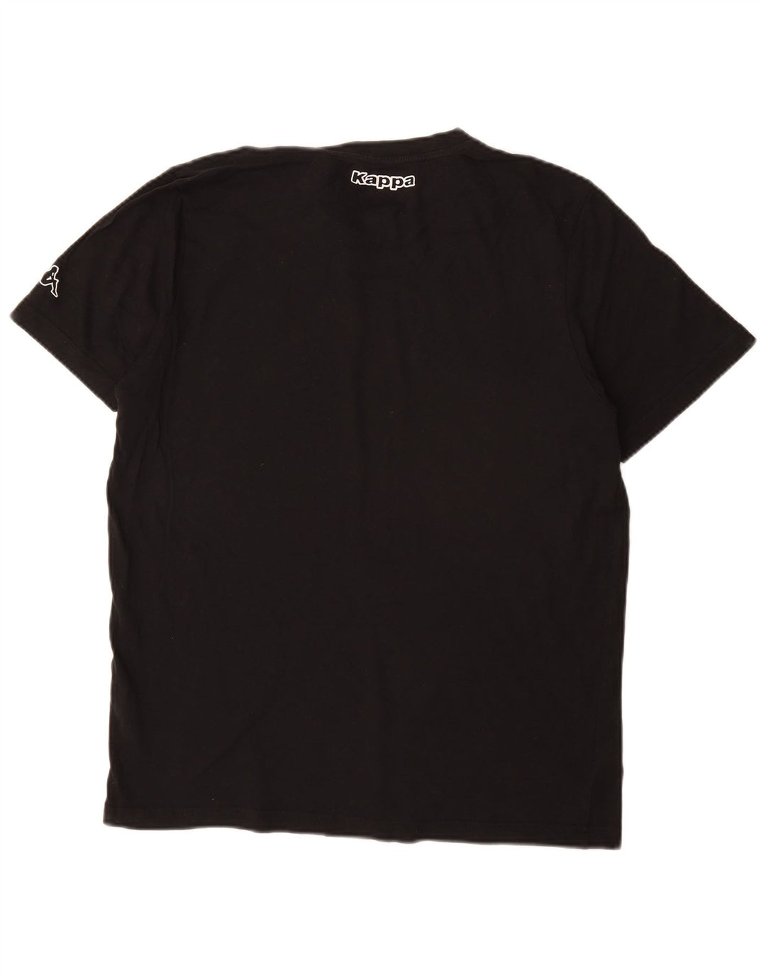 KAPPA Mens Graphic T-Shirt Top Large Black Cotton