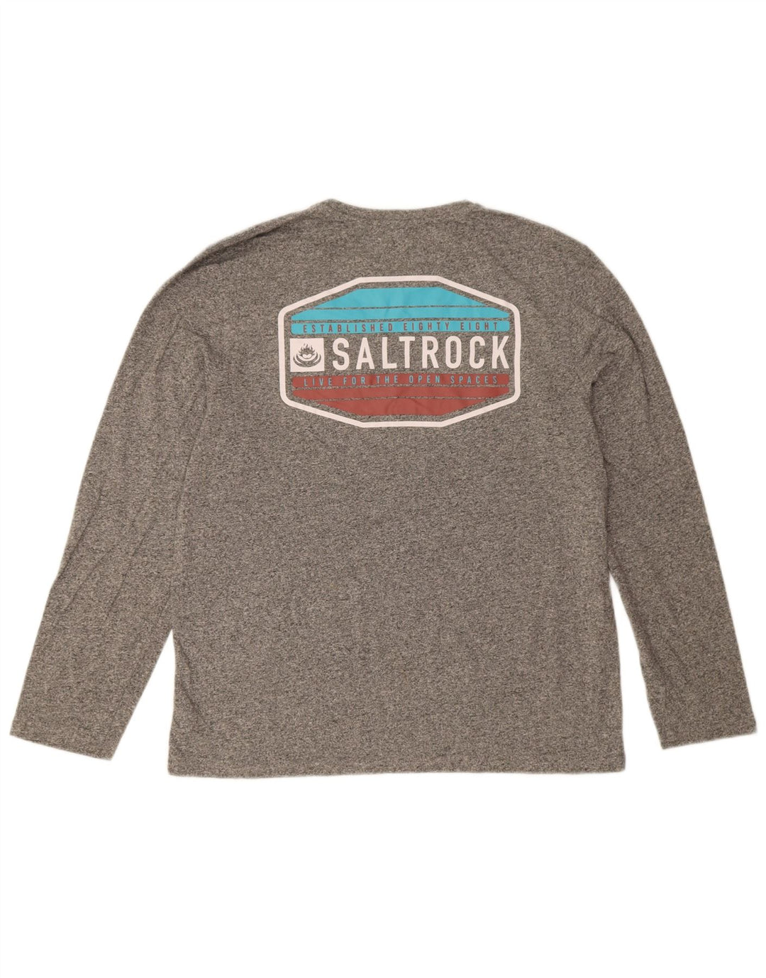 Saltrock Herre grafisk T-shirt Langærmet Medium Grey Flecked Bomuld