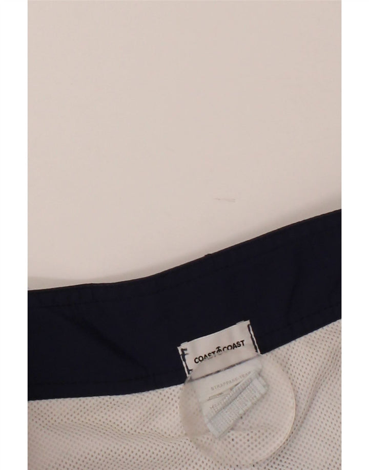 COAST Mens Graphic Swimming Shorts Medium  Navy Blue Colourblock Polyester