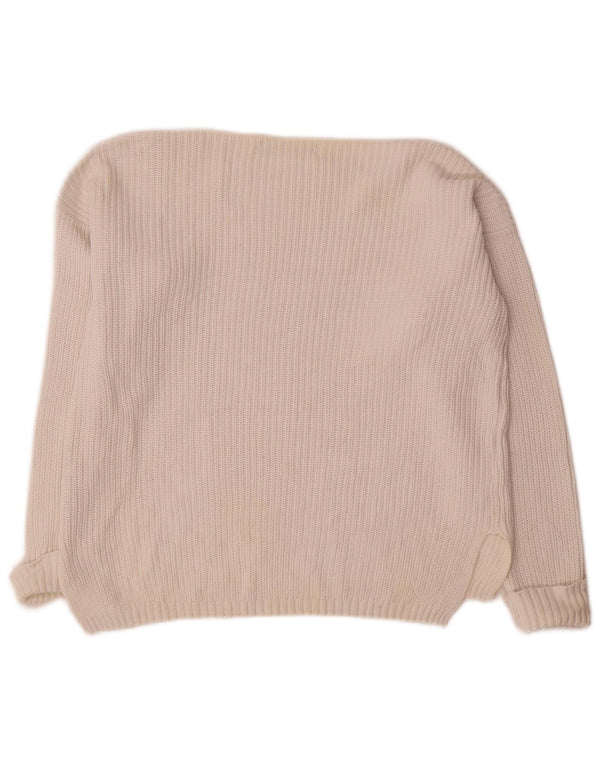 Marks & Spencer Womens Boat Neck Jumper Sweater UK 10 Small Off White