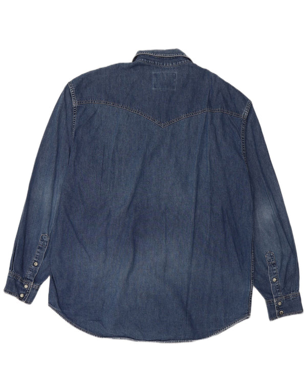 Wrangler Herre Denim Shirt XL Blå Bomuld