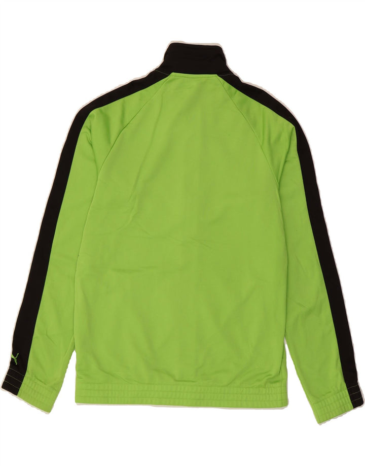 PUMA Boys Graphic Tracksuit Top Jacket 13-14 Years Green Colourblock Vintage Puma and Second-Hand Puma from Messina Hembry 