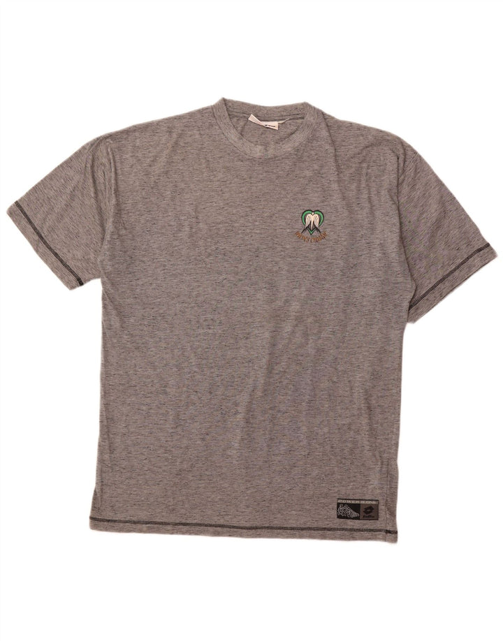 LOTTO Herre grafisk T-shirt Top UK 44/46 2XL Grå Flecked Polyester
