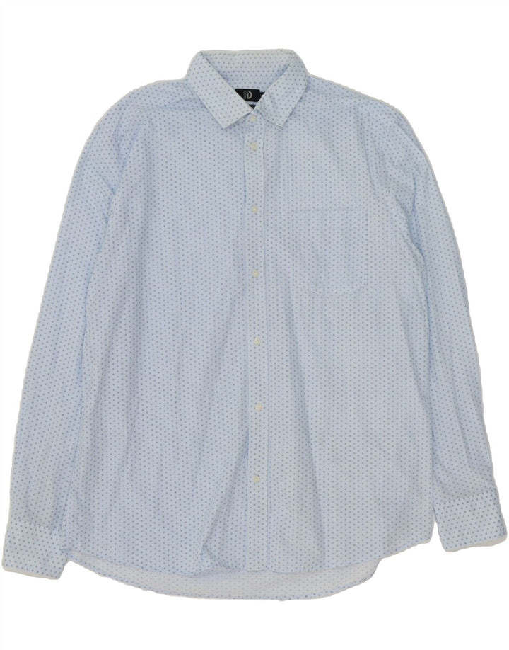 DACK'S Mens Regular Fit Shirt Large Blue Spotted Vintage Dack's and Second-Hand Dack's from Messina Hembry 