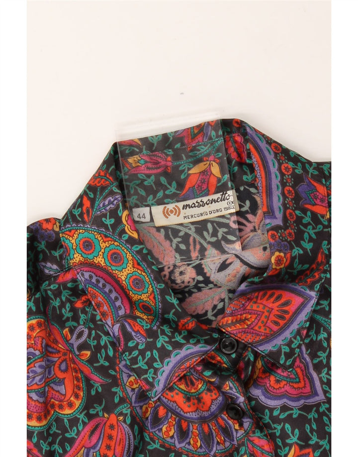 MARRONETTO Womens Oversized Shirt Blouse IT 44 Medium Multicoloured Floral Vintage Marronetto and Second-Hand Marronetto from Messina Hembry 