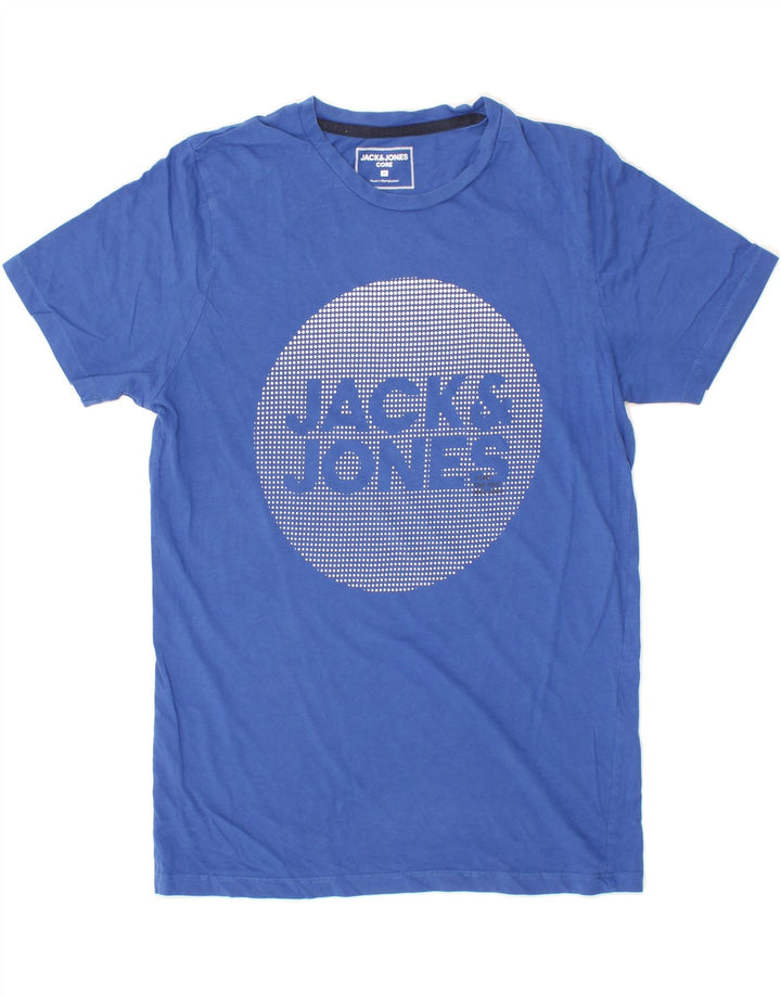 JACK & JONES Mens Core Graphic T-Shirt Top Medium Blue Cotton Vintage Jack & Jones and Second-Hand Jack & Jones from Messina Hembry 