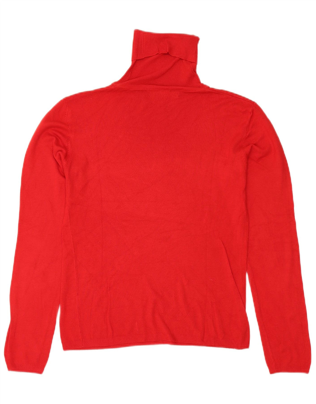 Zara Dame Roll Neck Jumper Sweater UK 14 Large Red Rayon