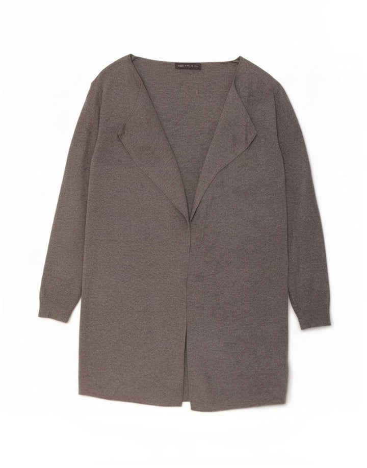 Marks & Spencer Dame Longline Open Cardigan Sweater UK 12 Medium Grey