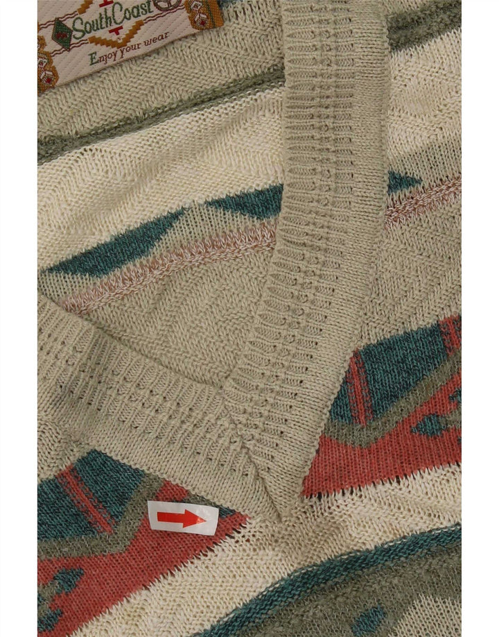 South Coast Herre Regular Fit Jumper Sweater Stor Beige Geometrisk Retro