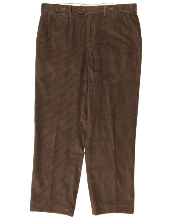 MARKS & SPENCER Mens Straight Corduroy Trousers W36 L29 Brown Cotton