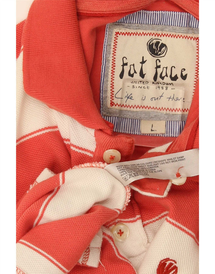 Fat Face Herre Polo Shirt Stor rødstribet bomuld