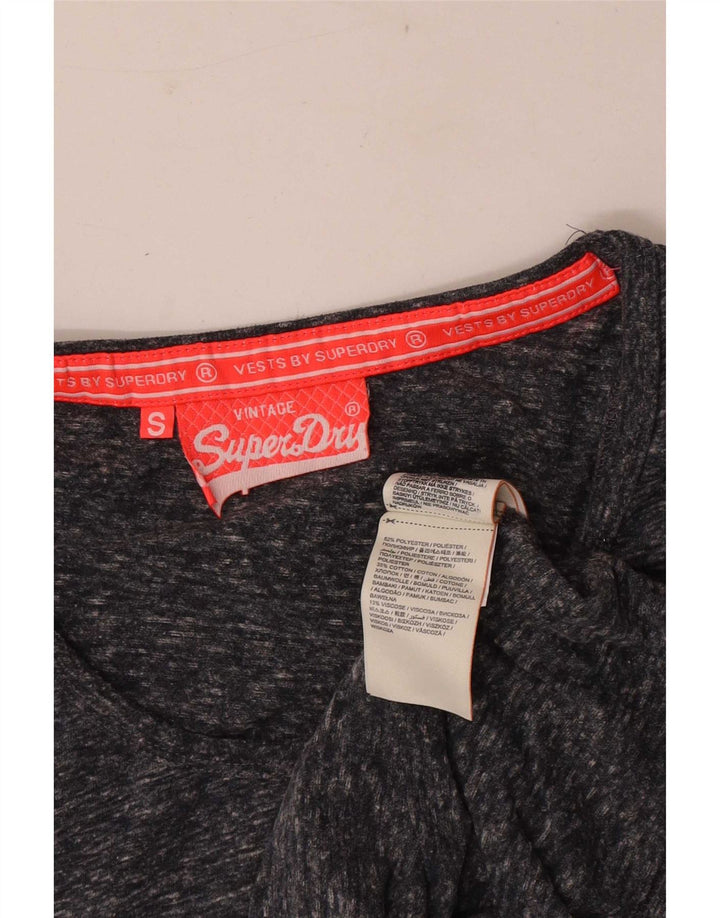 Superdry Grafisk Vest Top UK 10 Small Grå Flecked Polyester