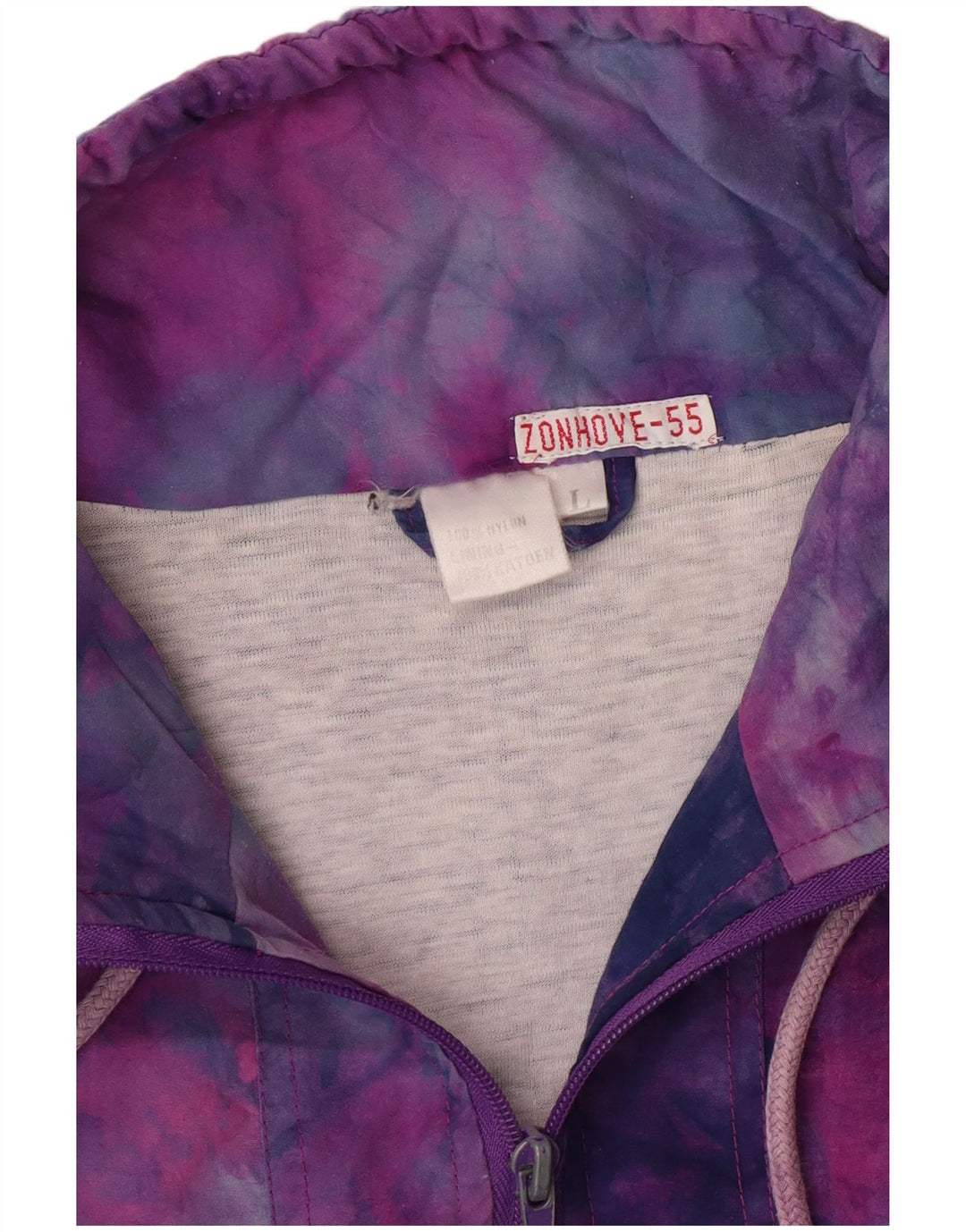 Vintage træningsdragt topjakke til kvinder UK 16 Large Multicolor Tie Dye