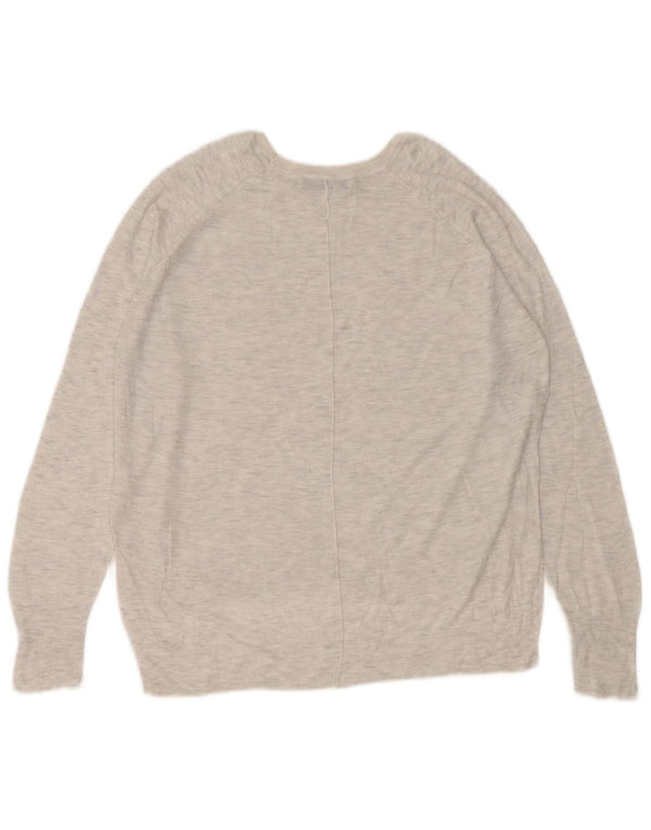 Zara Dame Boat Neck Jumper Sweater UK 14 Medium Grey