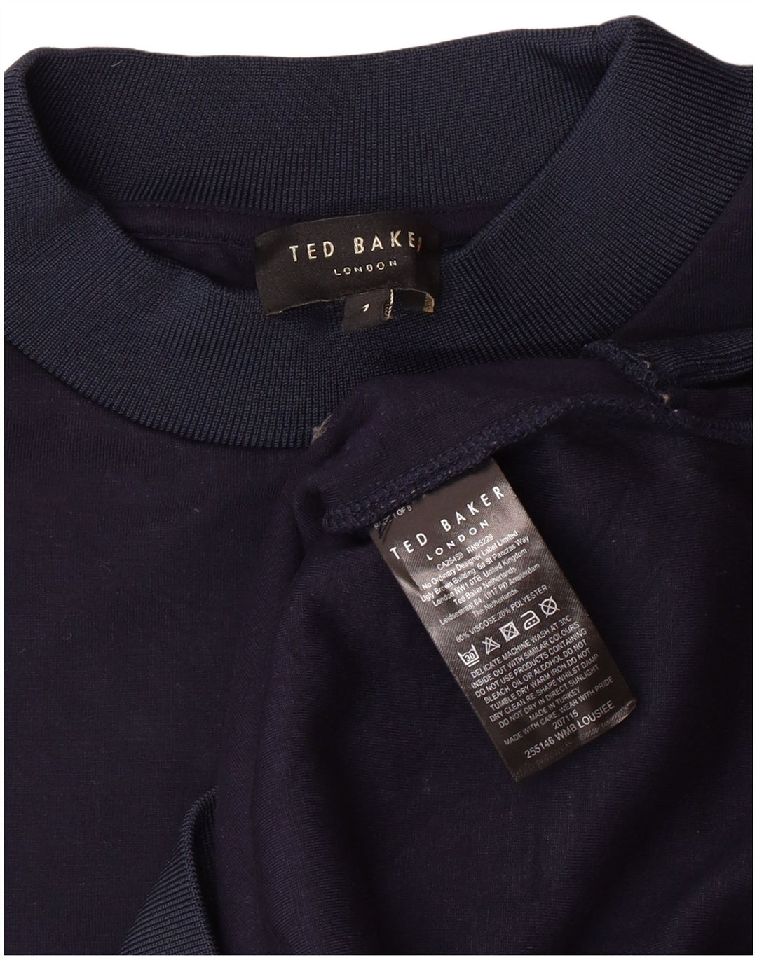 TED BAKER Oversized sweatshirttrøje til kvinder størrelse 1 XS Marineblå viskose