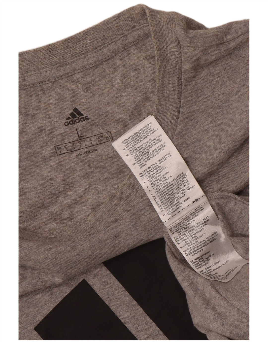 ADIDAS Grafisk T-shirt top til mænd, stor grå bomuld