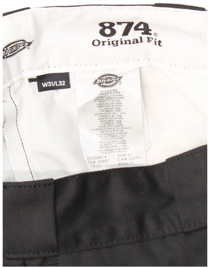 DICKIES Herre 874 Original Fit Straight Chino Bukser W31 L32 Sort Bomuld