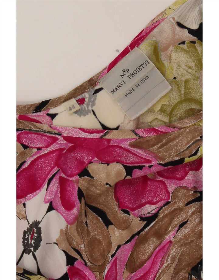 Vintage Womens Crop Ærmeløs bluse Top IT 44 Medium Multicolored Floral
