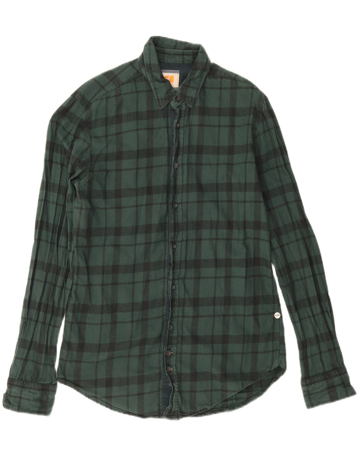 Hugo Boss Herre Flanelskjorte Medium Grøn Ternet Bomuld