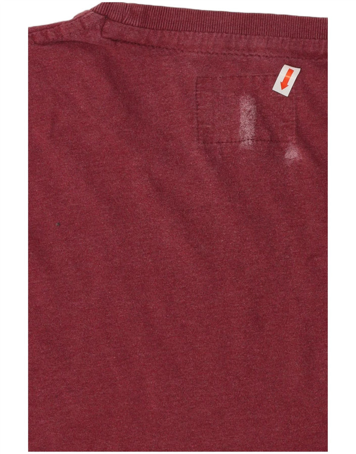 SUPERDRY Herre T-Shirt Top Medium Bourgogne Bomuld