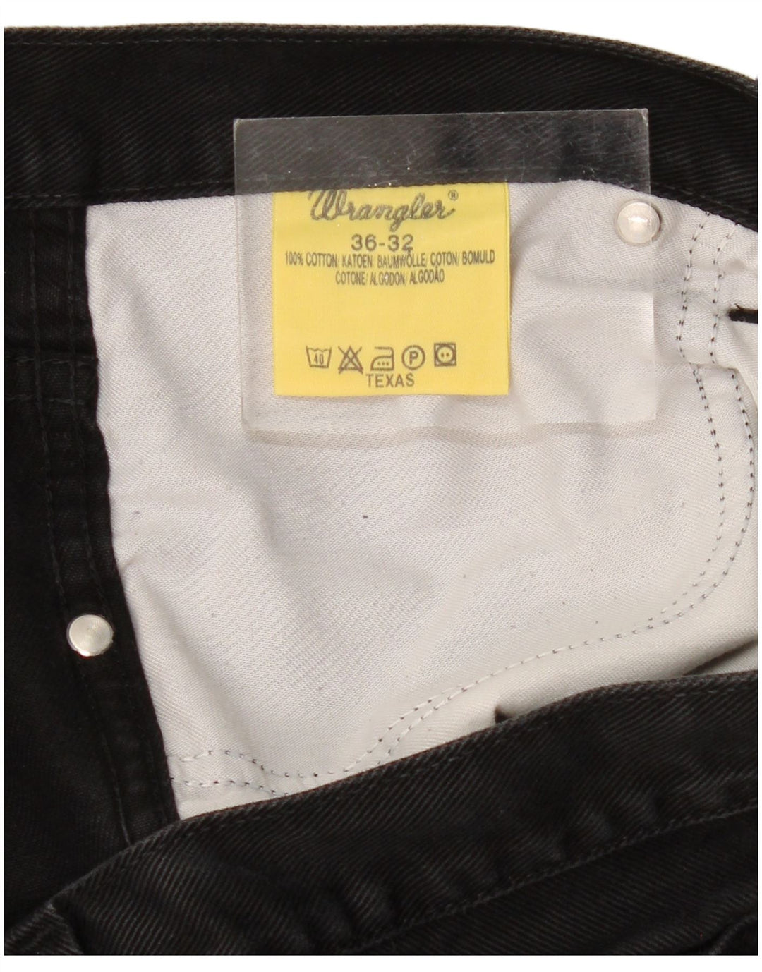 WRANGLER Herre Texas Straight Jeans W36 L32 Sort Bomuld