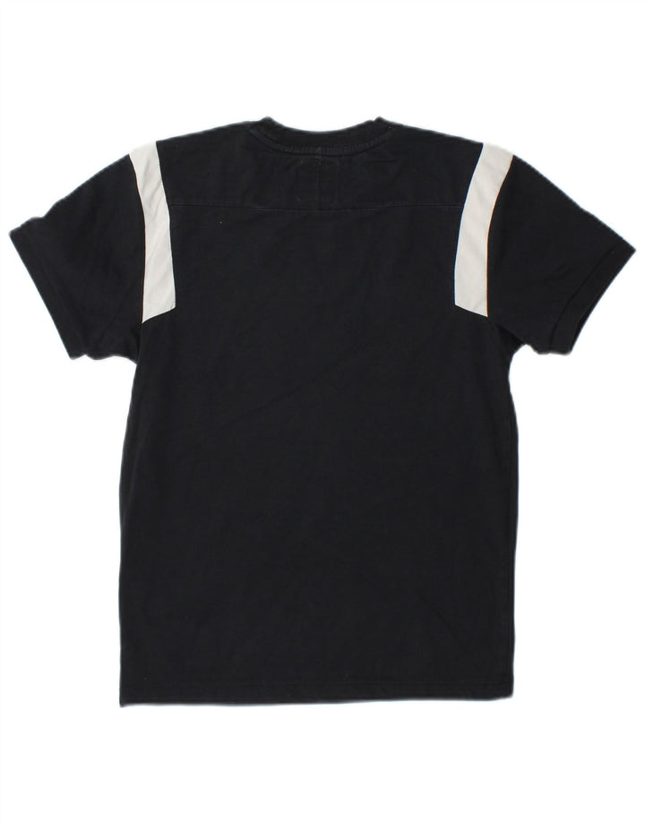 Umbro Boys T-Shirt Top 9-10 År Medium Sort Colourblock Bomuld