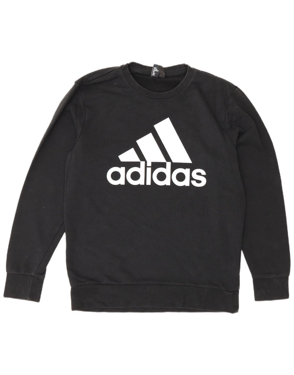 Adidas Mens Graphic Sweatshirt Jumper Medium Black Cotton Sports