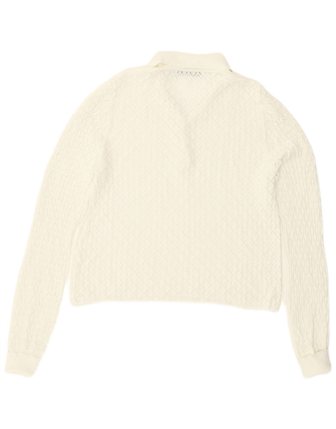 Zara Dame Se Through Crop Top Langærmet UK 14 Large White